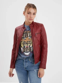 Silene - Blouson rétro cuir femme