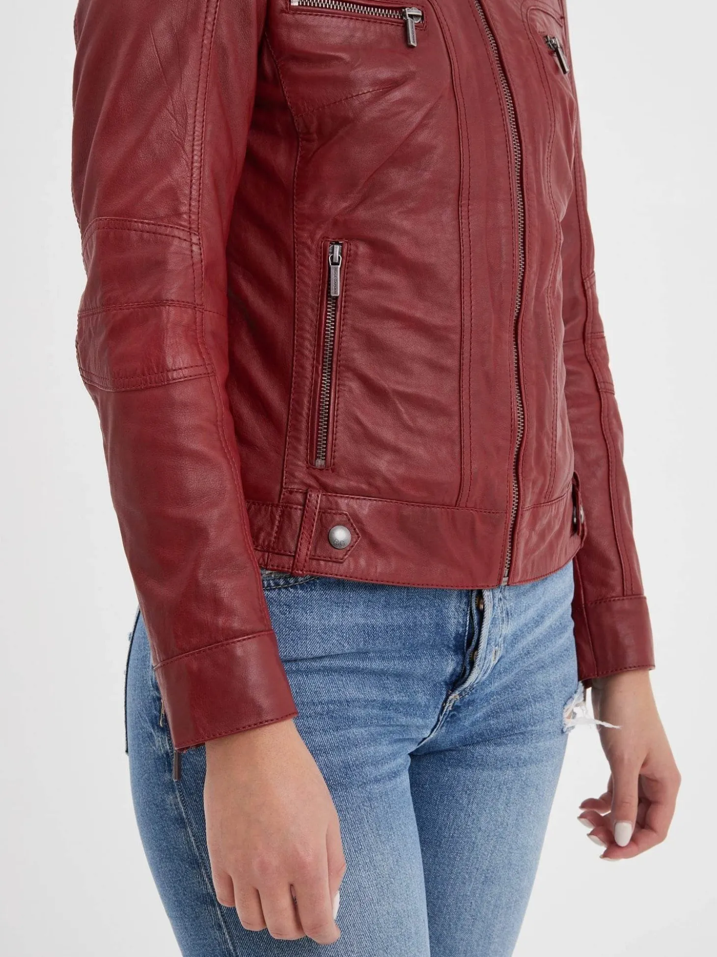 Silene - Blouson rétro cuir femme