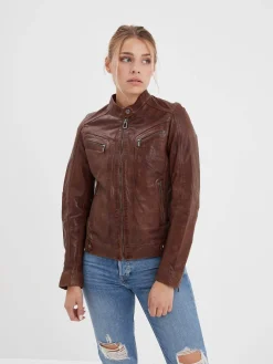 Silene - Blouson rétro cuir femme