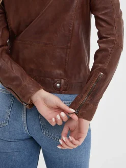 Silene - Blouson rétro cuir femme