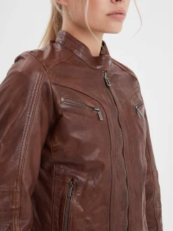 Silene - Blouson rétro cuir femme