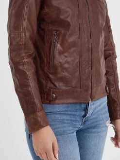 Silene - Blouson rétro cuir femme