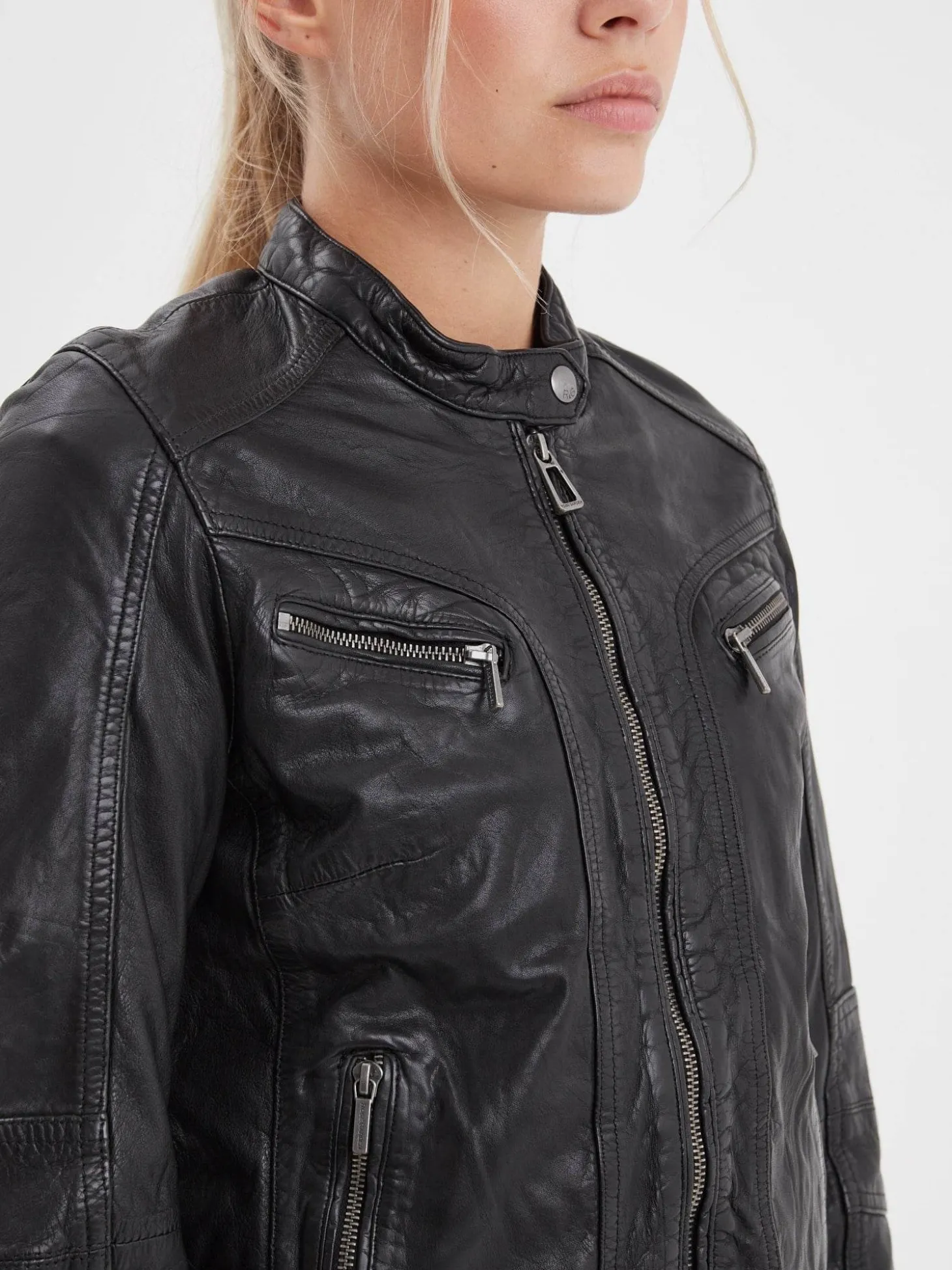 Silene - Blouson rétro cuir femme
