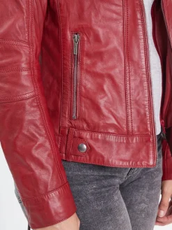 Silene hood - Blouson cuir capuche femme