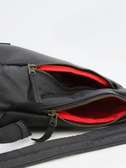 Siling - Sacoche cuir noir homme