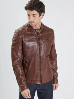 Stirling - Blouson cuir motard homme