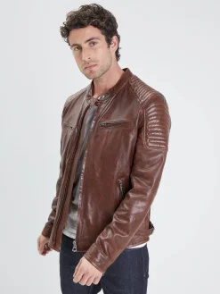 Stirling - Blouson cuir motard homme