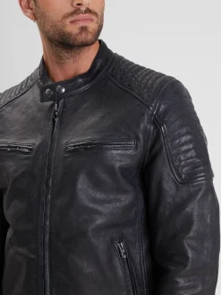Stirling - Blouson cuir motard homme