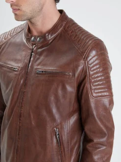 Stirling - Blouson cuir motard homme