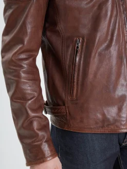 Stirling - Blouson cuir motard homme