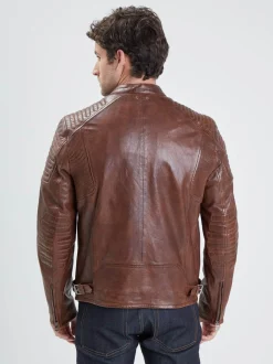 Stirling - Blouson cuir motard homme
