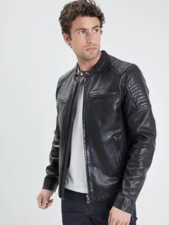 Stirling - Blouson cuir motard homme