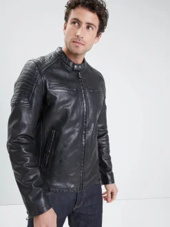 Stirling - Blouson cuir motard homme