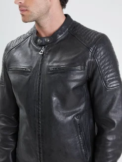 Stirling - Blouson cuir motard homme