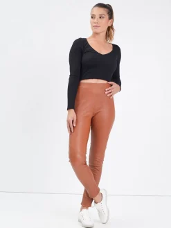 Suzana - Pantalon skinny cuir femme