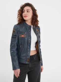Walkora - Blouson moto vintage femme
