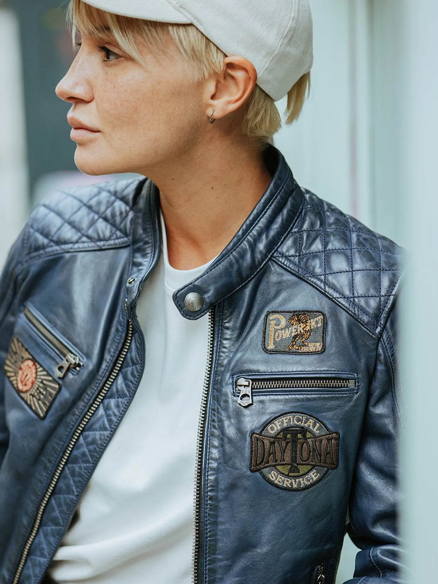 Walkora - Blouson moto vintage femme