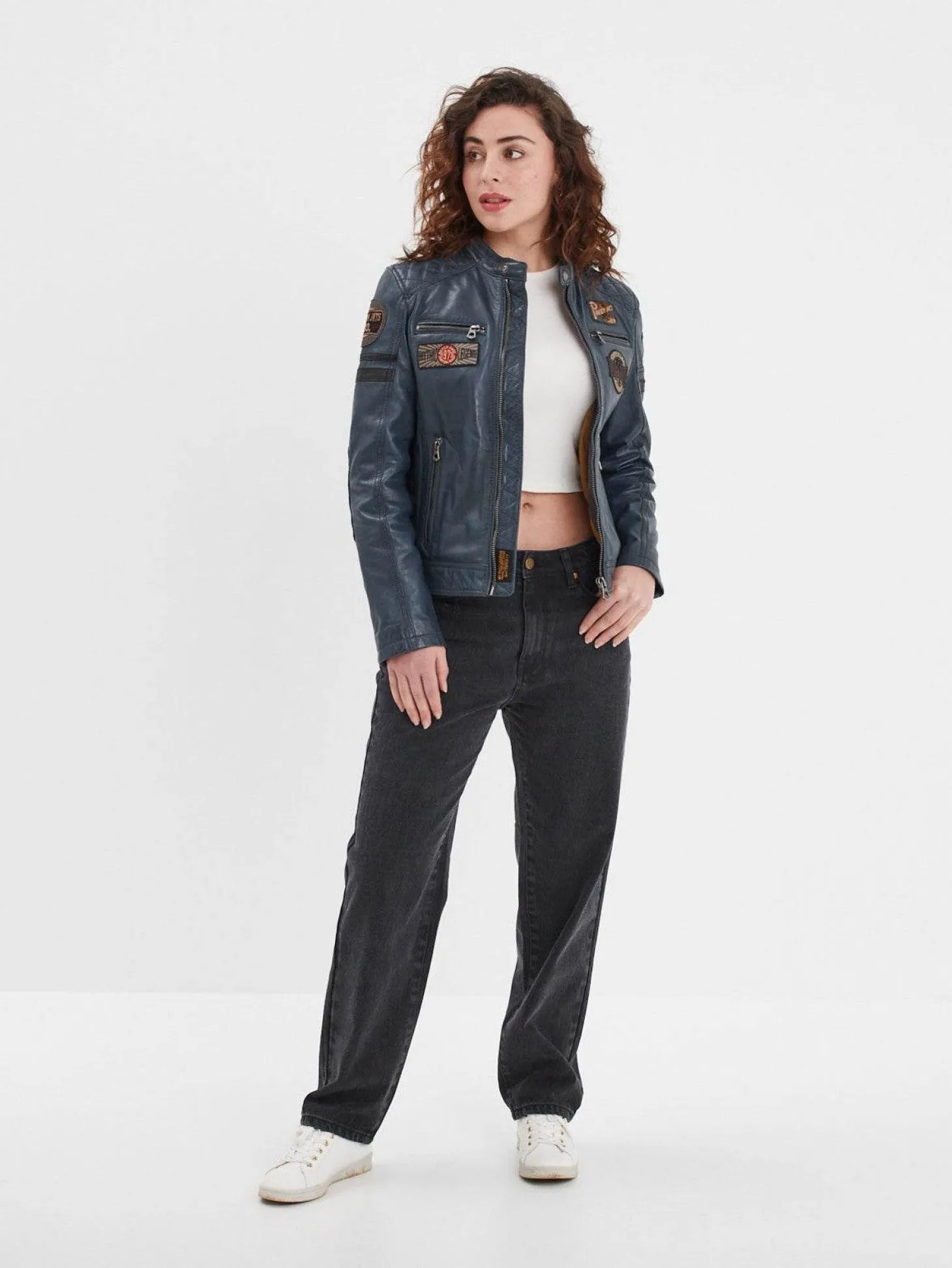 Walkora - Blouson moto vintage femme