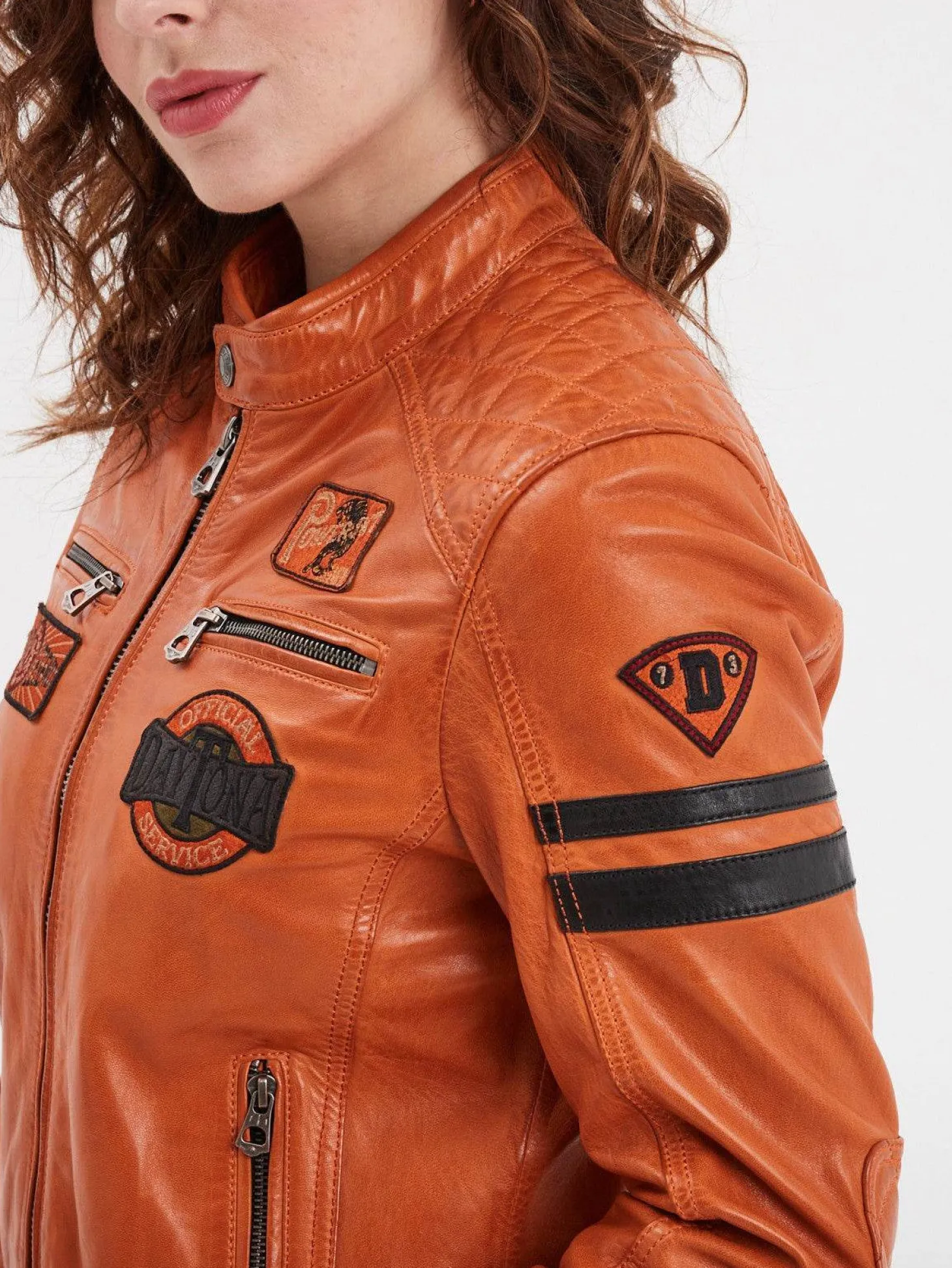 Walkora - Blouson moto vintage femme