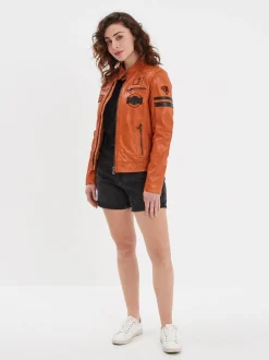 Walkora - Blouson moto vintage femme
