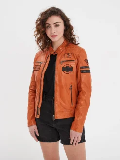 Walkora - Blouson moto vintage femme