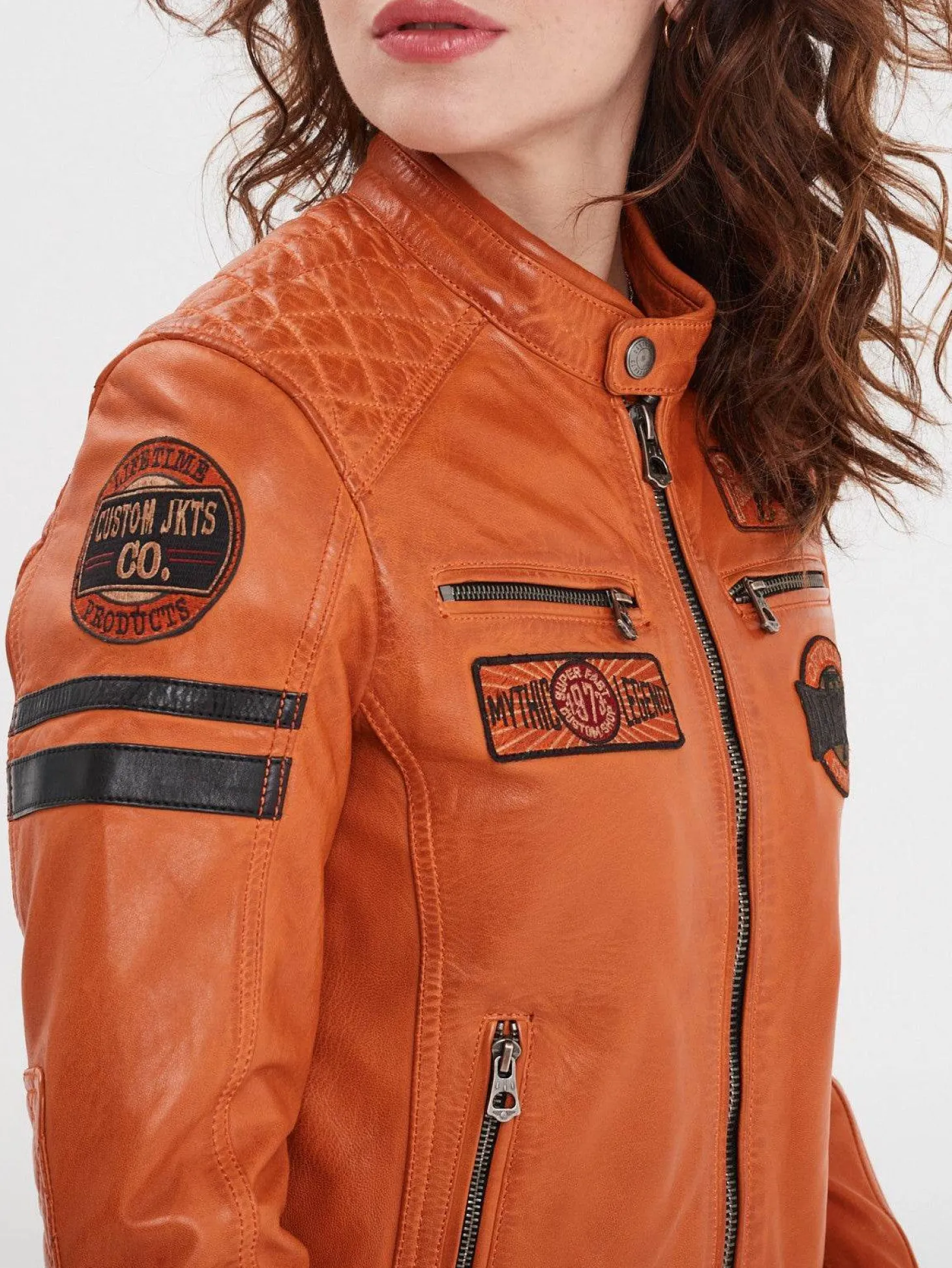 Walkora - Blouson moto vintage femme