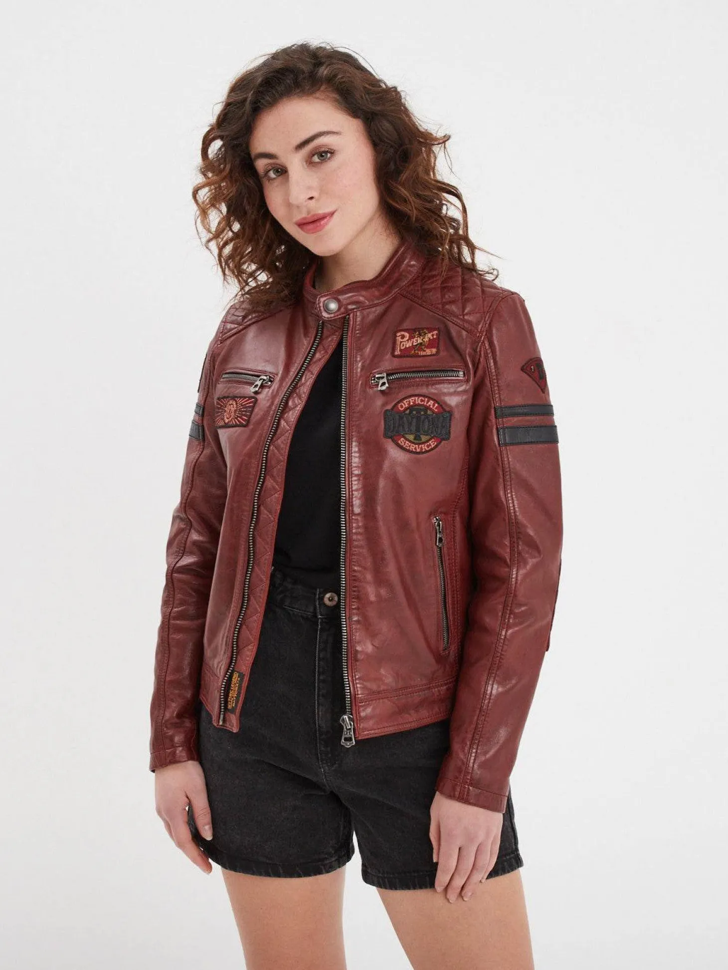 Walkora - Blouson moto vintage femme