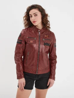 Walkora - Blouson moto vintage femme