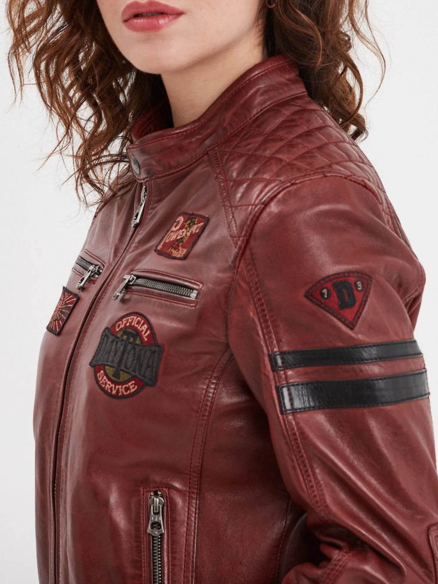 Walkora - Blouson moto vintage femme