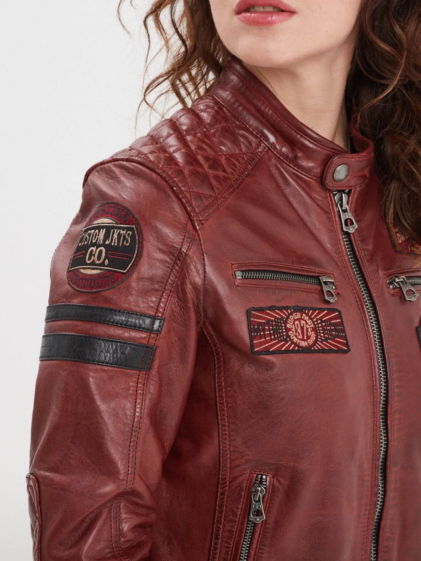 Walkora - Blouson moto vintage femme
