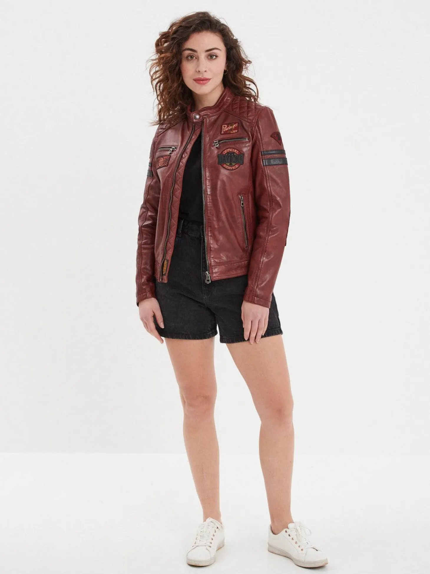 Walkora - Blouson moto vintage femme