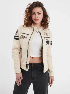Walkora - Blouson moto vintage femme