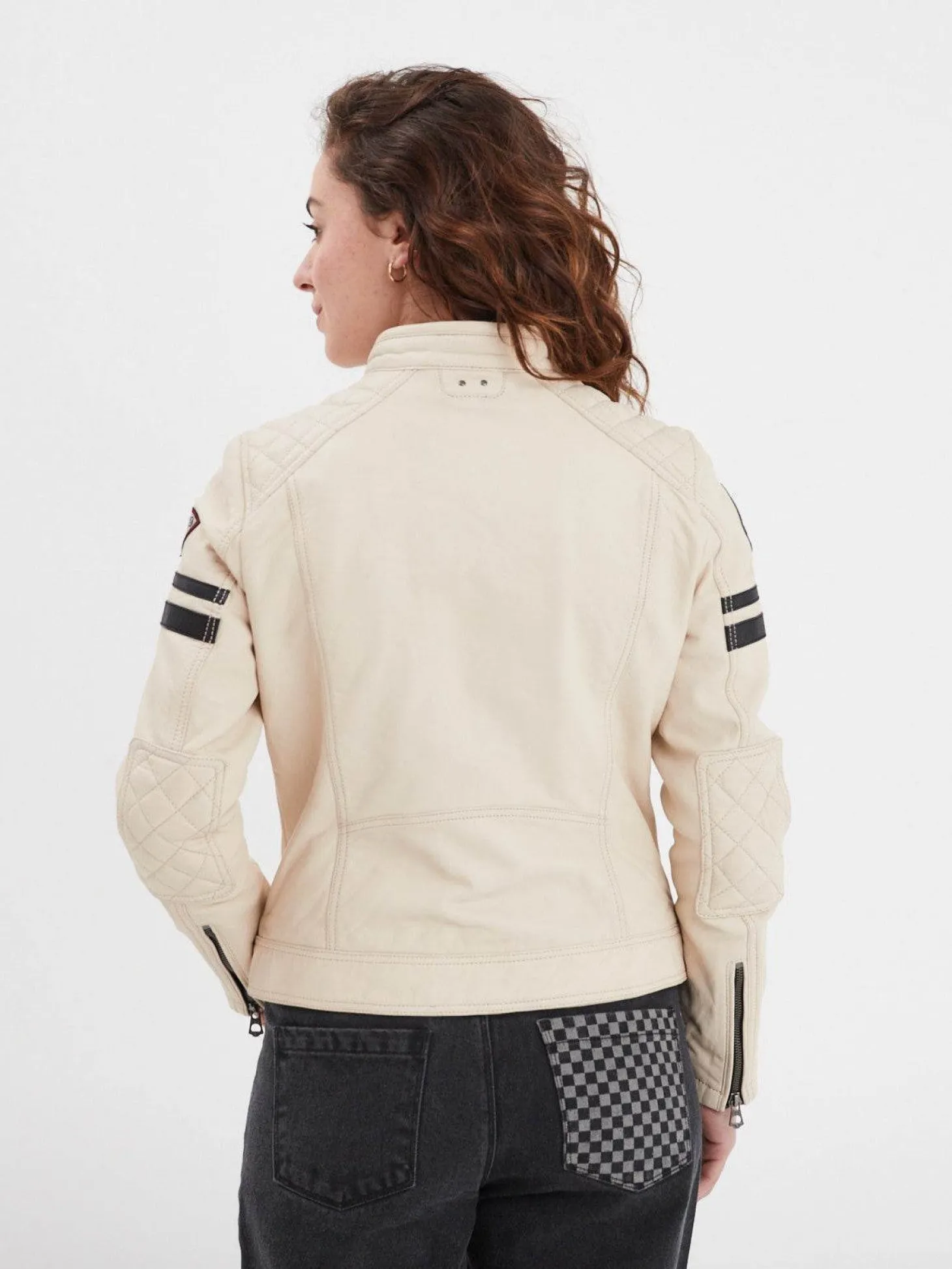 Walkora - Blouson moto vintage femme
