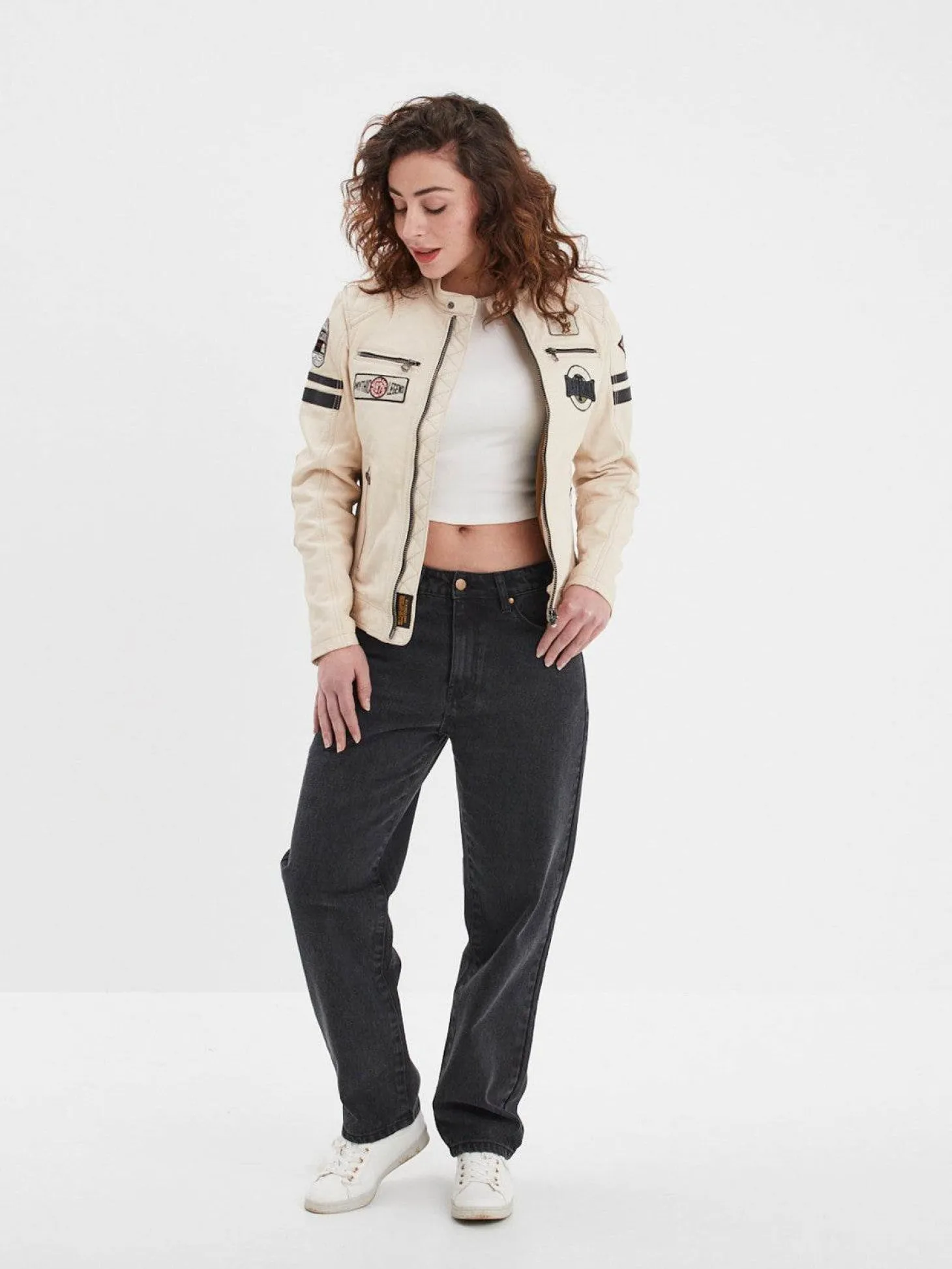 Walkora - Blouson moto vintage femme
