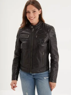 Walkora - Blouson moto vintage femme