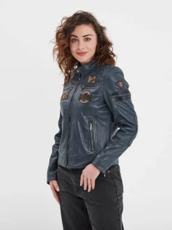 Walkora - Blouson moto vintage femme