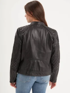 Walkora - Blouson moto vintage femme