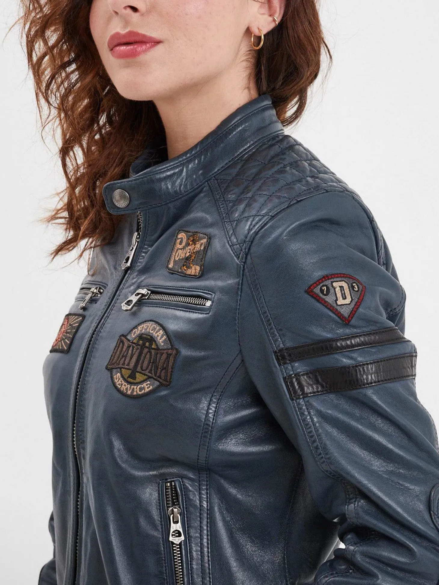 Walkora - Blouson moto vintage femme