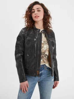 Wartbugy - Blouson moto vintage femme