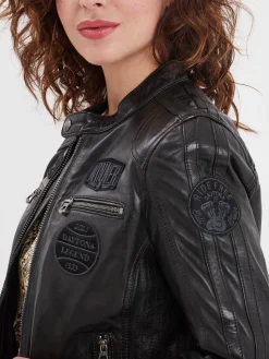 Wartbugy - Blouson moto vintage femme
