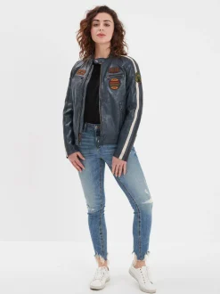 Wartbugy - Blouson moto vintage femme