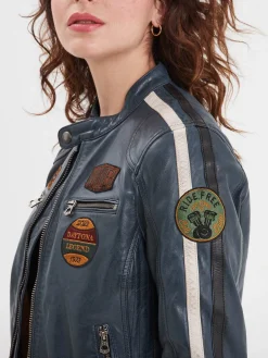 Wartbugy - Blouson moto vintage femme