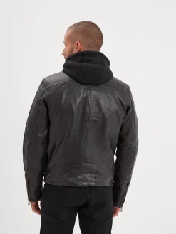 Winstoner - Blouson a capuche cuir