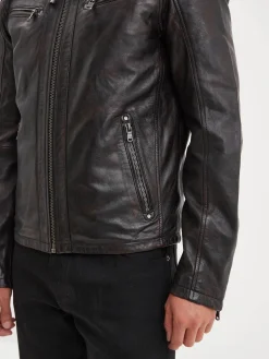 Winstoner - Blouson a capuche cuir