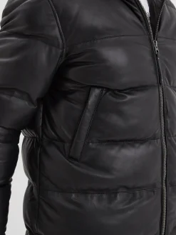 Withmire - Doudoune longue cuir homme