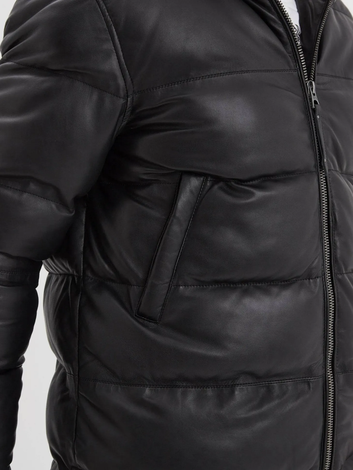 Withmire - Doudoune longue cuir homme